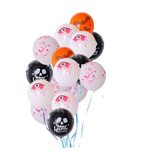 WHAMVOX 50 Halloween-Ballon Halloween-Themenballon schwarze Latexballons Halloween Party halloween horror orangefarbene Luftballons Luftpumpenballons Ballon Luftpumpe Geist von WHAMVOX