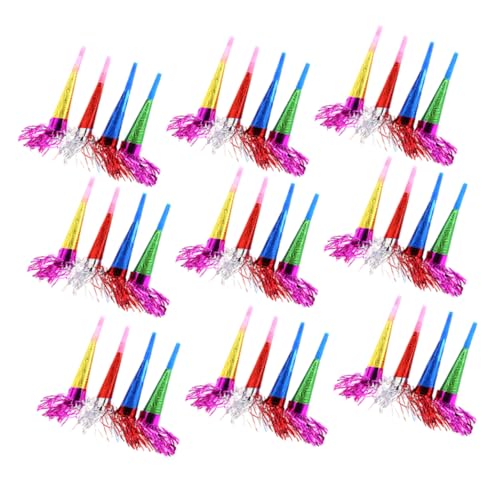 WHAMVOX 50 Stück Lautsprecher Aus Laserpapier Blowouts Partygeschenke Partykrachmacher Für Festivals Partybläser Und Krachmacher Blowouts Partypfeifen Krachmacher Pfeift Lärm Plastik von WHAMVOX