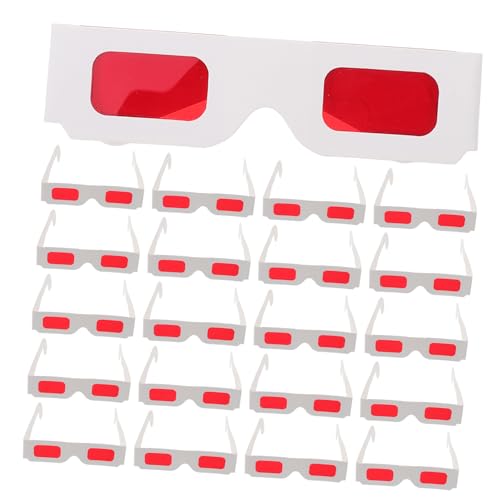 WHAMVOX 50 Stück Rote Pappbrillen für Leichtes Ergonomisches Design Valentinsparty Filmbrillen für Heimkino Partys und Klassenzimmer Belohnungen von WHAMVOX
