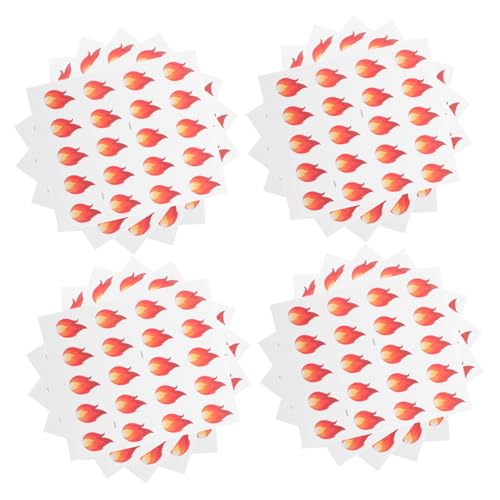 WHAMVOX 500 Pcs Flammenaufkleber kleine Etikettenaufkleber Küchenetiketten für Behälter mini Aufkleber lustige Aufkleber dekorative Etiketten für Gläser kleine Klebeetiketten PVC von WHAMVOX