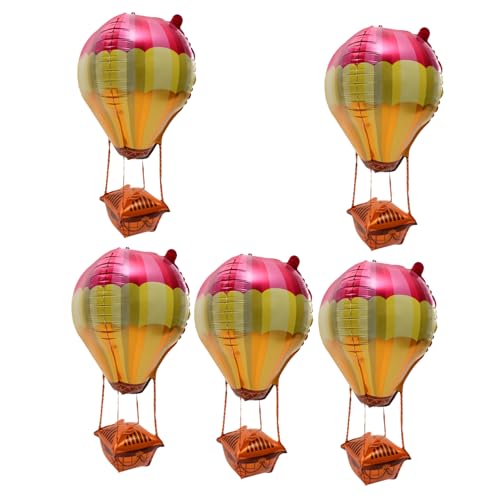 WHAMVOX 5st Heißluftballon-aluminiumfilmgas Ballon Aus Heißluftballon-weihnachtsdekorationen Weihnachtliche Heißluftballonverzierung Metalldekor Heliumtank 4d Aluminiumfolie Weihnachtsbaum von WHAMVOX