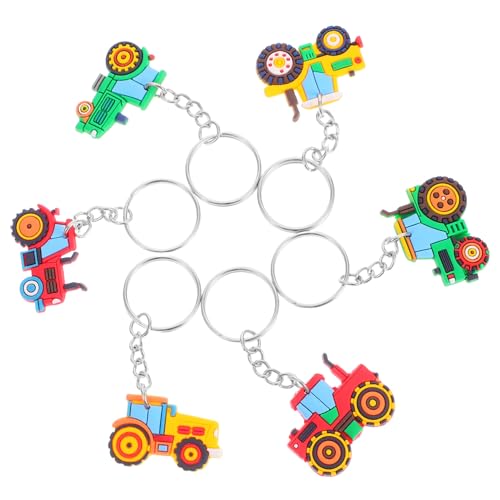 WHAMVOX 6 Stück Schlüsselanhänger Bau Fahrzeug Design Kinderparty Geschenk Bauernhof Zubehör für Herbstfest Ostereiersuche Klassenzimmer Belohnung von WHAMVOX