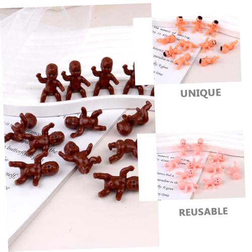 WHAMVOX 60 Stück Teiliges Mini Modellset aus Kunststoff Kleine Babyfiguren in Hauttönen Geeignet als Babyparty Dekoration Kuchenaufsatz und Puppenhaus Zubehör von WHAMVOX