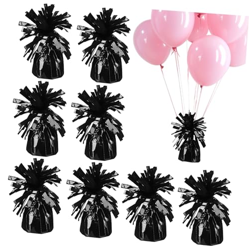 WHAMVOX 8 Stück Hochzeitsballon Zubehör Ballongewichte Hochzeitsballongewichte Ballongewicht Anhänger Ballongewichtsbasis Partyzubehör Gold Ballongewicht Ballonanhänger Schwarz von WHAMVOX
