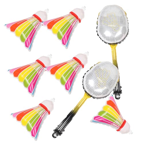 WHAMVOX 8 Stück Teiliges Aluminium Badminton design mit Schläger und Ball Langlebig Sportlich Vielseitig für Innen Außen dekoration Party atmosphäre von WHAMVOX