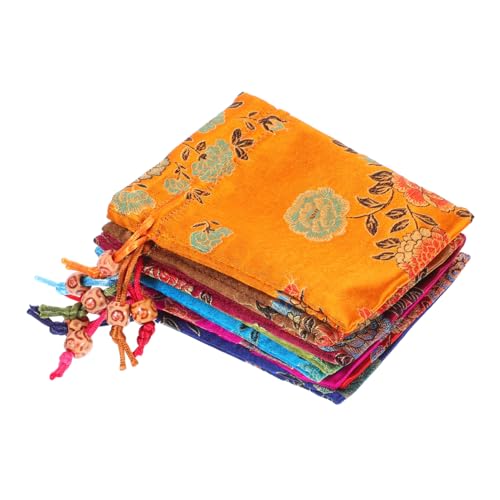 WHAMVOX 8 Stück Teiliges Kordelzug Schmuckbeutel aus Besticktem Stoff Eleganter Aufbewahrungsbeutel für Perlen Make Up Hochzeitsgeschenke Weiche Praktische Säckchen mit Einzigartigem von WHAMVOX