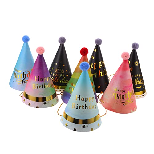 WHAMVOX 8St Hut süße Kuchentüte Motorhaube für Kinder tortendeko einschulung Dekor Geburtstagsmützen für Kinder Geburtstagspartyhüte für Kinder bilden konische Kappe Kleidung Requisiten von WHAMVOX