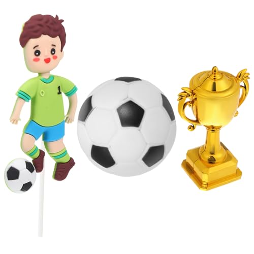 WHAMVOX Fußball Geburtstagstorte Dekoration mit Teilen Fußball Softgummi Fußballjunge Kleiner Plastiktrophäe Farbenfrohe Leichte für Geburtstag und WHAMVOX Fußball Geburtstagstorte Dekoration mit Teilen Fußball Softgummi Fußballjunge Kleiner Plastiktrophäe Farbenfrohe Leichte für Geburtstag und von WHAMVOX