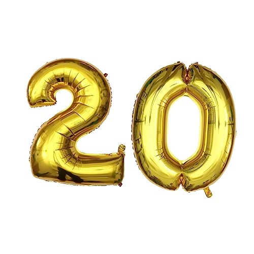 WHAMVOX Goldene Jumbo-folienballons 40 Zoll Zahl 20 Geburtstagsballon-set Partydekorationen Luftballons Foto-requisiten Aluminiumfolien-dekorationen von WHAMVOX