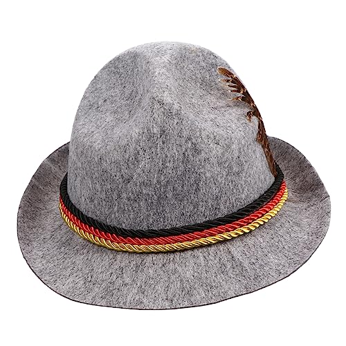 WHAMVOX Halloween Party Hut mit Grauem Panama Jazz Design Kreativer Unisex Fedora mit Feder für Fotoshootings Karneval und Festliche Anlässe von WHAMVOX