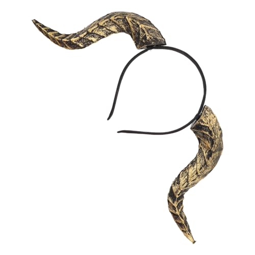 WHAMVOX Halloween Teufelshorn Stirnband mit Abnehmbaren Realistisch Geschwungenen Hörnern Flexibles Gothic Cosplay Accessoire für Damen und Herren für Halloween Karneval und Maskenbälle von WHAMVOX
