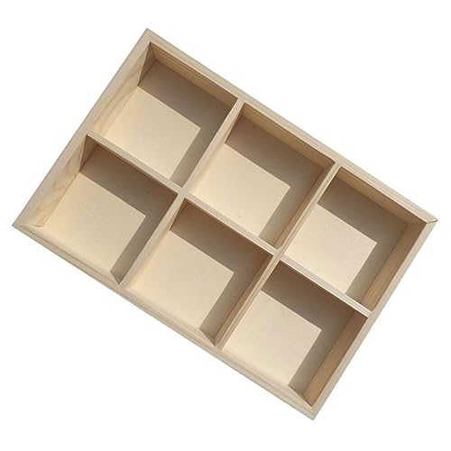 WHAMVOX Holz Aufbewahrungsbox mit Fächern Stabile Schatulle für Ölkreiden und Pigmente Vielseitiger Schreibtisch Organizer aus Naturholz Praktische Sortierbox für Büro Kunstbedarf Schmuck von WHAMVOX
