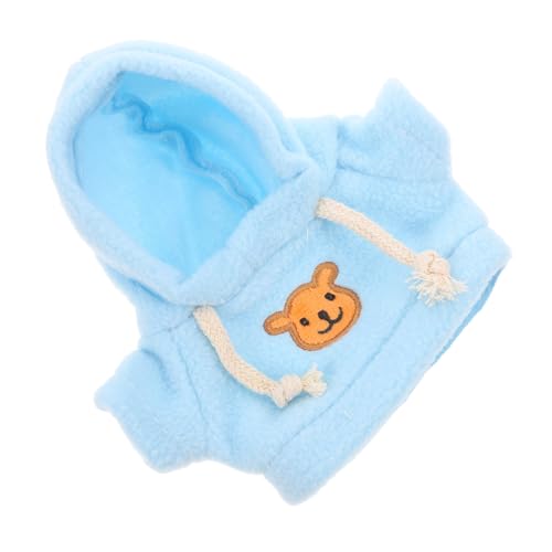 WHAMVOX Kleidung Stofftier Outfit Blaues Hoodie T Shirt für Puppen Wiederverwendbare für DIY Puppenmode Kreatives Zubehör von WHAMVOX
