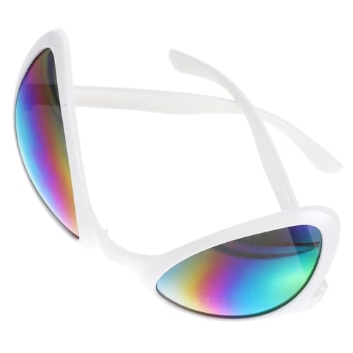 WHAMVOX Lustige Brille Weiß mit Bunten Glitzerfolie Party kostüm Zubehör Cosplay Fasching Karneval Accessoire für Erwachsene von WHAMVOX