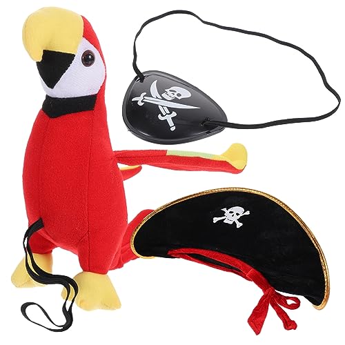 WHAMVOX Piratenkostüm Zubehör mit Piratenhut Augenklappe und Schulterpapagei für Halloween Karneval und Cosplay Events Teiliges für Lustige Piratenkostüme WHAMVOX Piratenkostüm Zubehör mit Piratenhut Augenklappe und Schulterpapagei für Halloween Karneval und Cosplay Events Teiliges für Lustige Piratenkostüme von WHAMVOX
