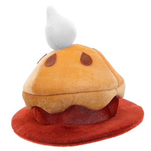 WHAMVOX Plüsch Kürbiskuchen Hut für Erwachsene Lustiges Food Kostüm-accessoire Weicher Party Kopfschmuck für Halloween Weihnachten Erntedankfest Rundes Gemütliches Party Foto-requisit von WHAMVOX