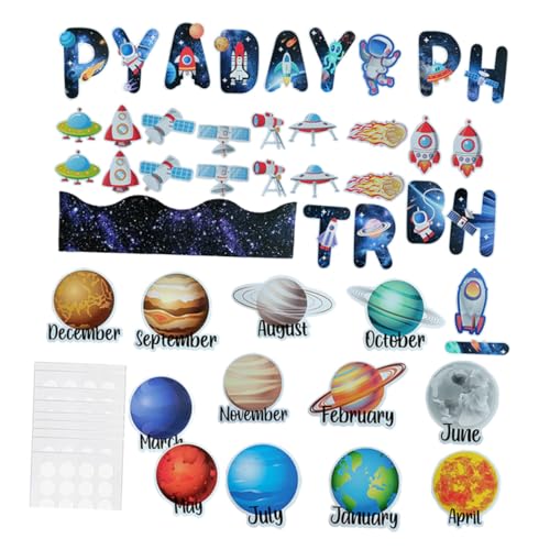 WHAMVOX Teiliges Weltraum Party Dekorationsset aus Papier für Klassenzimmer Pinnwand Bastelprojekte Cartoon Space Cutouts mit Buchstaben Sichere Wanddeko für Schule und Party WHAMVOX Teiliges Weltraum Party Dekorationsset aus Papier für Klassenzimmer Pinnwand Bastelprojekte Cartoon Space Cutouts mit Buchstaben Sichere Wanddeko für Schule und Party von WHAMVOX