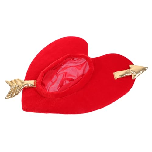 WHAMVOX Valentinstag Herzförmiger Festhut Kostümhaube Hüte Damen Hochzeitsfeier Foto Requisite Accessoire für Festliche Anlässe von WHAMVOX