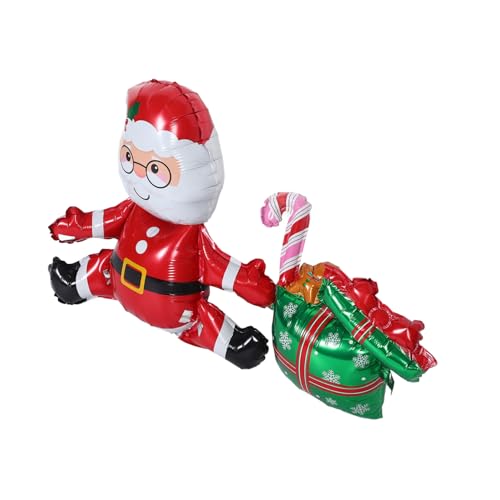 WHAMVOX Weihnachtlicher Santa Folienballon Aluminiumfolie Wiederverwendbar Festlich Partydeko Fenster Tür Wohnzimmer Weihnachtsbaum Deko für Familie und Freunde von WHAMVOX
