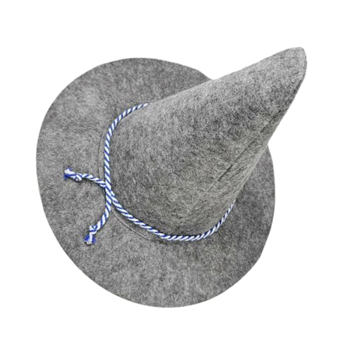 WHAMVOX Wetterfester Grauer Vogelscheuchen-hexenhut aus Filz für Halloween Kostüm-party Cosplay Vielseitiges Accessoire für Sorcerer Outdoor und Weihnachts-maskerade von WHAMVOX
