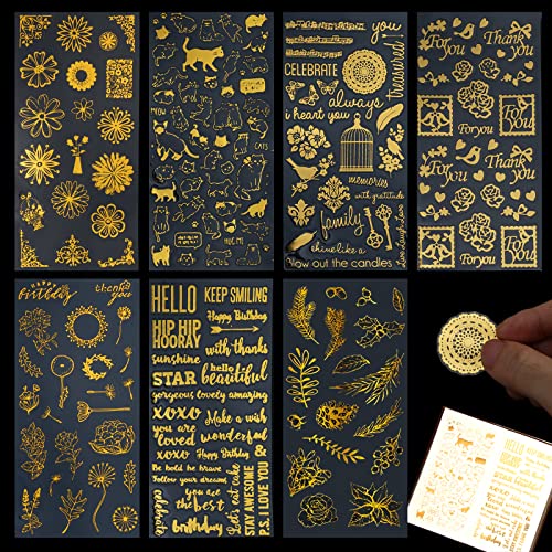 7 Stück Scrapbook Stickers Aufkleber Hochzeit Sticker Fotoalbum Notebook Sticker Buchstaben Aufkleber Gold Aufkleber Buchstaben Aufkleber Kalender für Notebook Hochzeit Fotoalbum-Blume Katze Buchstabe 7 Stück Scrapbook Stickers Aufkleber Hochzeit Sticker Fotoalbum Notebook Sticker Buchstaben Aufkleber Gold Aufkleber Buchstaben Aufkleber Kalender für Notebook Hochzeit Fotoalbum-Blume Katze Buchstabe von WHC