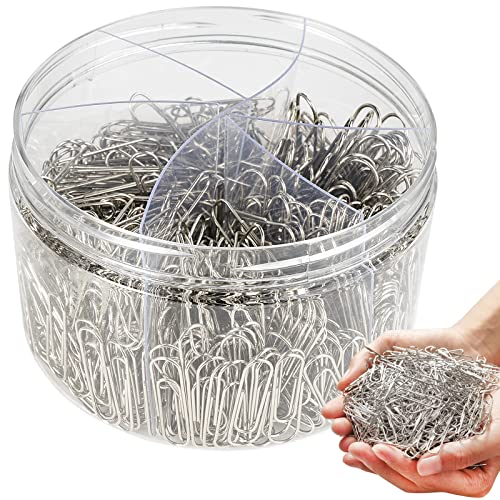 WHC Büroklammern, 700 Stück Metall, Silber, Verschiedene Größen: 28 mm, 33 mm, 50 mm, für Büro, Schule und Persönlichen Gebrauch von WHC