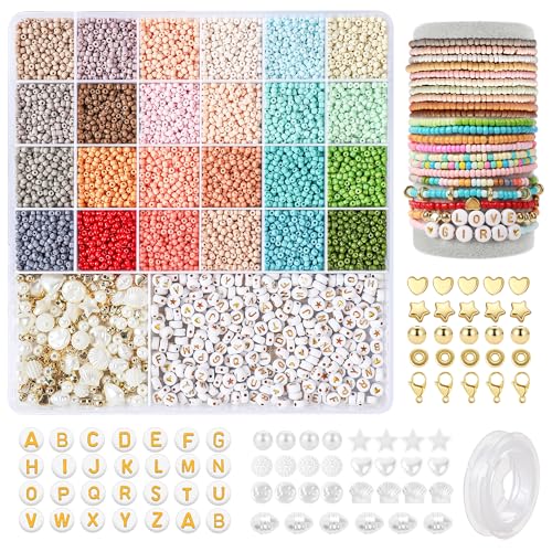 WHCPCYO Bunte Perlen für Armbänder Schmuckherstellung Set, mit Perlen Set 12000 Stück 3mm Perlen zum Auffädeln für Weihnachten, Feiertage, Geburtstage, Partys WHCPCYO Bunte Perlen für Armbänder Schmuckherstellung Set, mit Perlen Set 12000 Stück 3mm Perlen zum Auffädeln für Weihnachten, Feiertage, Geburtstage, Partys von WHCPCYO