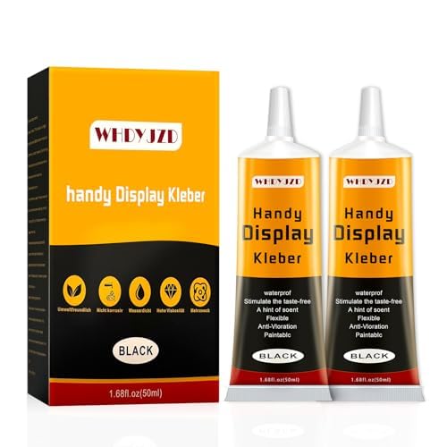 Handy Display Kleber, 50ml*2 Black Display Kleber Smartphone Sekundenkleber Extra Stark, Wasserfest Flexibler Bastelkleber für Holz, Glas, Stoff, Keramik, Metall Handy Display Kleber, 50ml*2 Black Display Kleber Smartphone Sekundenkleber Extra Stark, Wasserfest Flexibler Bastelkleber für Holz, Glas, Stoff, Keramik, Metall von WHDYJZD