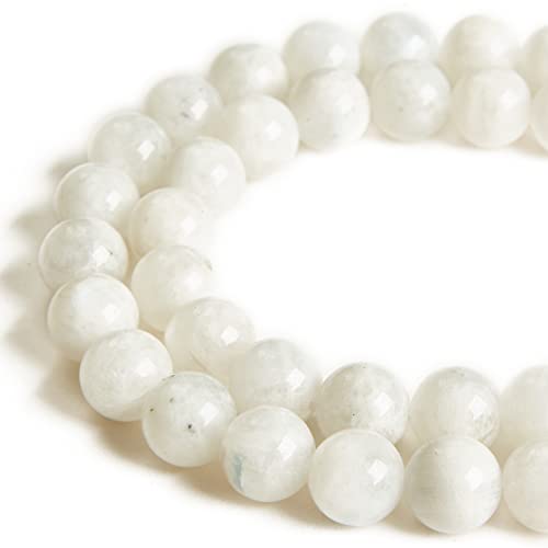 45 Stück 8 mm Mondstein-Perlen, natürliche Edelsteinperlen, runde lose Perlen für Schmuckherstellung von WHEAZIENS