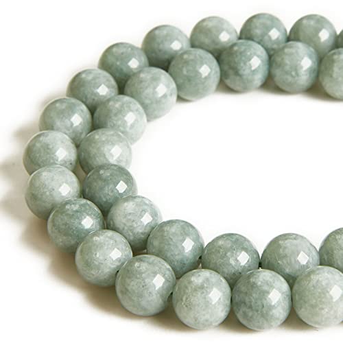 45 Stück 8 mm birmanische Jade-Perlen, natürliche Edelsteinperlen, runde lose Perlen für Schmuckherstellung von WHEAZIENS