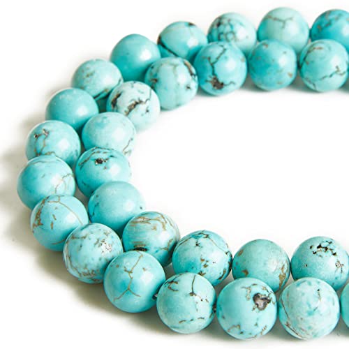 45 Stück 8 mm türkise Perlen natürliche Edelsteinperlen runde lose Perlen für Schmuckherstellung von WHEAZIENS