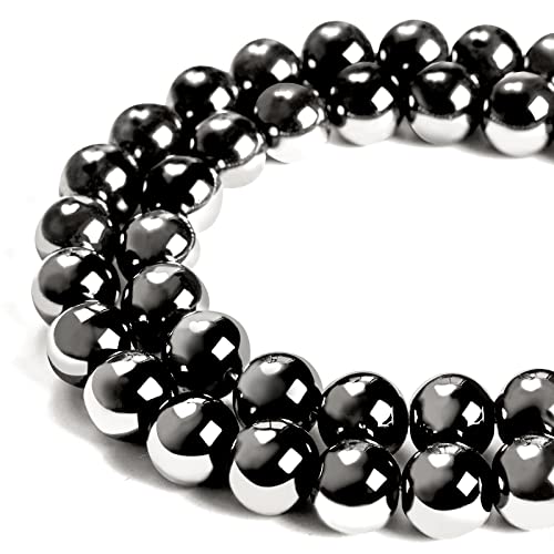 60 Stück 6 mm schwarze Hämatit-Perlen, natürliche Edelsteinperlen, runde lose Perlen für Schmuckherstellung 60 Stück 6 mm schwarze Hämatit-Perlen, natürliche Edelsteinperlen, runde lose Perlen für Schmuckherstellung von WHEAZIENS