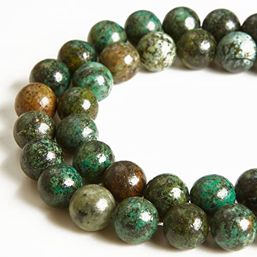 Afrikanische Türkis-Perlen, natürliche Edelsteinperlen, rund, lose Perlen für Schmuckherstellung, 45 Stück, 8 mm von WHEAZIENS