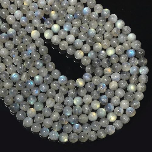 Labradorit-Perlen, natürliche Edelsteinperlen, rund, lose Perlen für Schmuckherstellung, 8 mm, 150 Stück von WHEAZIENS