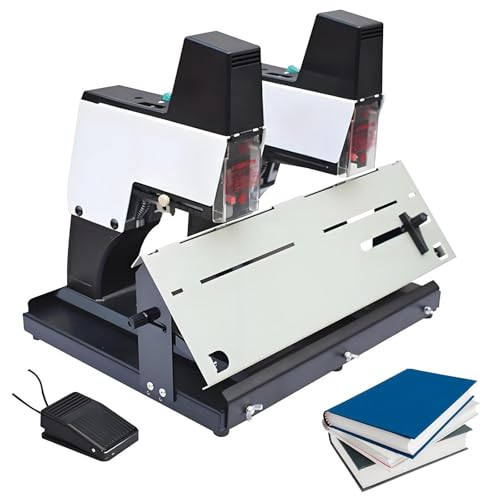 Automatischer Hefter, Hochleistungs-Flachhefter und Buchbinder, elektrischer Schnellhefter, Doppelkopfhefter mit Fußpedal, 2000 Heftklammern inklusive, für Büros Automatischer Hefter, Hochleistungs-Flachhefter und Buchbinder, elektrischer Schnellhefter, Doppelkopfhefter mit Fußpedal, 2000 Heftklammern inklusive, für Büros von WHIPIN