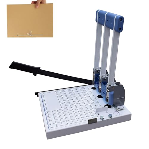 Manueller 3-Loch-Papierlocher, 15-mm-Dokumentenlocher, Stanzmaschine mit verstellbaren Rändern, Lineal, Bürolocher mit Papierschneider, für schulische und geschäftliche Bindungen(4mm) von WHIPIN
