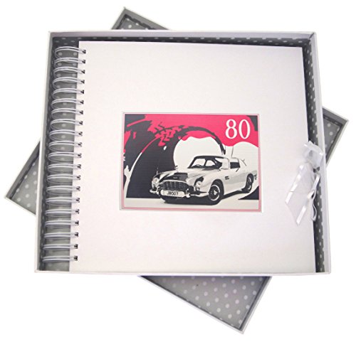 WHITE COTTON CARDS Erinnerungsalbum für 80. Geburtstag, Karte & Speicher Buch, Classic Car, weiß WHITE COTTON CARDS Erinnerungsalbum für 80. Geburtstag, Karte & Speicher Buch, Classic Car, weiß von WHITE COTTON CARDS