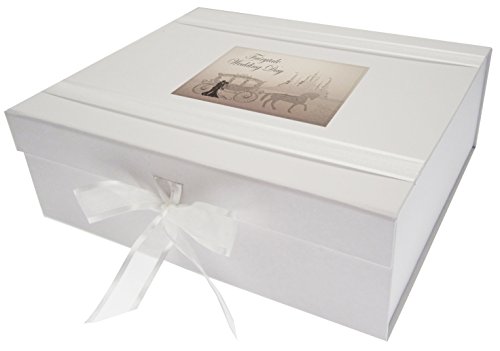 WHITE COTTON CARDS Wedding Day Largel Erinnerungsbox Märchen, Holz, 27,2 x 32 x 11 cm von WHITE COTTON CARDS