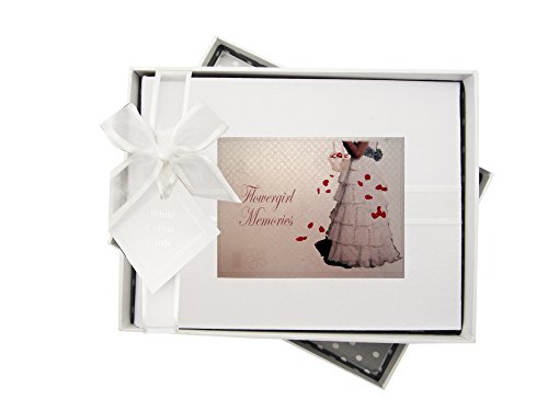 WHITE COTTON CARDS Fotoalbum Hochzeit Brautjungfer, klein, Kleid, Stoff, Weiß, 16 x 20,5 x 4 cm von WHITE COTTON CARDS