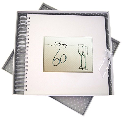WHITE COTTON CARDS Geburtstag 60 Flöten Card und Memory Book, Board, weiß, 27 x 30 x 4 cm von WHITE COTTON CARDS