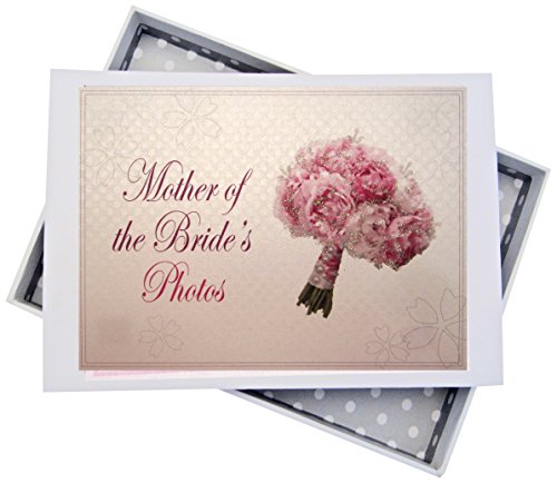 WHITE COTTON CARDS Mutter der Braut Hochzeit, Mini Fotoalbum, Bouquet, Board, weiß, 12,5 x 17,5 x 2,5 cm von WHITE COTTON CARDS