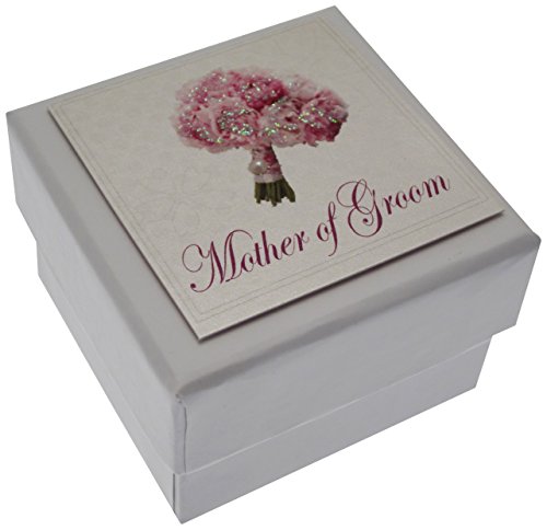 WHITE COTTON CARDS Mutter des Bräutigams Mini Hochzeit Hochzeitsbox Geschenkbox, mit Blumenstrauß von WHITE COTTON CARDS