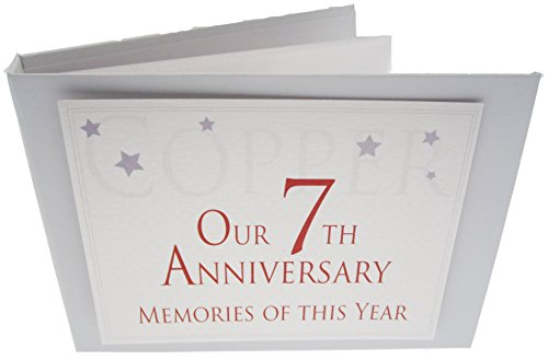 WHITE COTTON CARDS Range, Copper On Our 7th Anniversary Memories of This Year, Tiny Value Album, (Code TVAW7), weiß von WHITE COTTON CARDS