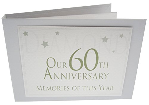 WHITE COTTON CARDS Range, Diamond On Our 60th Anniversary Memories of This Year, Tiny Value Album, Code TVAW60, weiß von WHITE COTTON CARDS