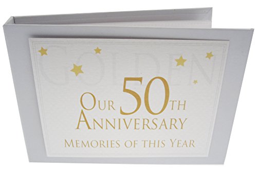 WHITE COTTON CARDS Range, Golden On Our 50th Anniversary Memories of This Year, Tiny Value Album, Code TVAW50, weiß von WHITE COTTON CARDS