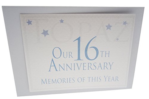 WHITE COTTON CARDS Range Topaz On Our 16th Anniversary Memories of This Year, Tiny Value Album, Code TVAW16, weiß von WHITE COTTON CARDS