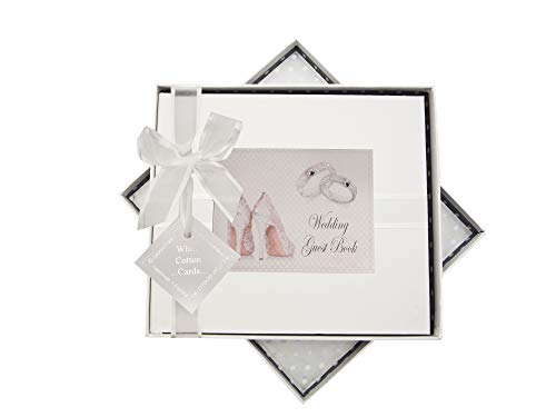 White Cotton Cards SR3 Gästebuch für Hochzeiten, Schuhe und Bänder, Design Ringe von WHITE COTTON CARDS