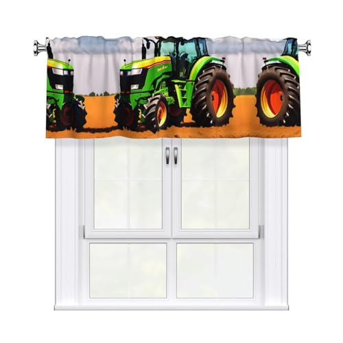 WHJDPP Company Kurzgardine mit Traktor-Bild, mit Volantstange, 137,2 x 45,7 cm, Heimdekoration für Küche, Badezimmer, Waschküche, Studio, oberes Fenster WHJDPP Company Kurzgardine mit Traktor-Bild, mit Volantstange, 137,2 x 45,7 cm, Heimdekoration für Küche, Badezimmer, Waschküche, Studio, oberes Fenster von WHJDPP