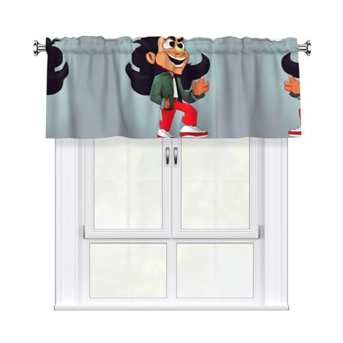 WHJDPP Kurze Vorhänge mit Cartoon-Pinguin-Bild, mit Volant-Stange, 137,2 x 45,7 cm, Heimdekoration für Küche, Badezimmer, Waschküche, Studio, oberes Fenster WHJDPP Kurze Vorhänge mit Cartoon-Pinguin-Bild, mit Volant-Stange, 137,2 x 45,7 cm, Heimdekoration für Küche, Badezimmer, Waschküche, Studio, oberes Fenster von WHJDPP
