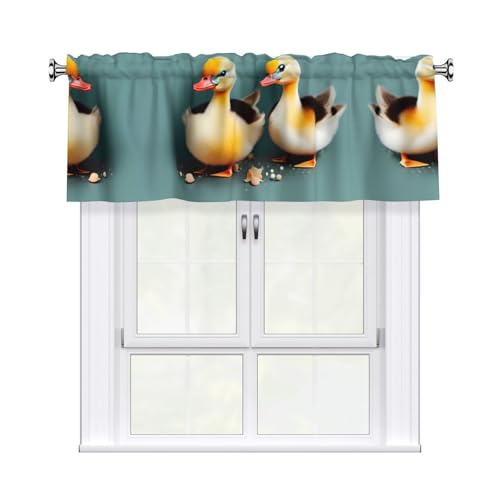 WHJDPP Vorhänge mit niedlichem Baby-Enten-Bild, kurze Vorhänge mit Volantstange, 137,2 x 45,7 cm, Heimdekoration für Küche, Badezimmer, Waschküche, Studio, oberes Fenster WHJDPP Vorhänge mit niedlichem Baby-Enten-Bild, kurze Vorhänge mit Volantstange, 137,2 x 45,7 cm, Heimdekoration für Küche, Badezimmer, Waschküche, Studio, oberes Fenster von WHJDPP